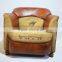 Aged Leather Suede Brown Vintage Sofa , Industrial Furniture Leather Sofa