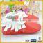 New style baby shoes red and white joint soft sole leather baby shoes