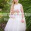 Simple White Sleeveless Tea Length Custom Made Vestidos Girl Dress for Wedding Ball Gown FG021 long white dress for girls