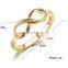 Alloy plated girl's lovely jewelry bowknot rings gold