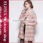 2015 HOT Baby Pink Jacquard Fashion Sexy Lady Overcoat Winter Dress