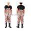 camo water proof pvc coated chest high fishing waders with wide applications for Angler or hunters