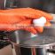 Silicone BBQ Grilling Gloves, heated waterpro of gloves with five fingers