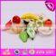 2015 new wooden kitchen set for baby, wooden vegetable cutting toy for children, pretend play wooden cutting toy W10B137