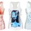 Newest women's style sublimation stringer tank top wholesale tank tops in bulk with 3D printing