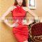 STELISY 2015 latest ladies sexy evening dress,sleeveless red party dresses