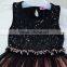 MGOO Elegant High Quality Black Little Girl Sequin Evening Dress Infant Party Dress Dot Tutu Gowns 5058