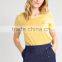 MGOO Competitve Price Customized Logo T Shirt For Women Round Neck T-shirt With Contrast Binding