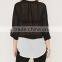 contrast-paneled blouse black and white loose fit shirts women