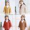 2-7 years 2017 New Wholesale Cotton Full Sleeves Knitting Solid Sweater Long Kids Girls Coats (pick size color )