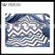 Navy Blue and White Stripe Chevron Print Diaper Bag