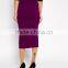Clothing manufacturer front split high waist pure color long skirt
