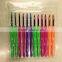 Mixed 12PCs Plastic Handle Aluminum Crochet Hooks Set