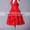 2017 new designer ruffle knee-length poly chiffom evening dress ED108