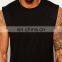 2016 fashion men all black 100% cotton longline sleeveless tshirts wholesale blank tee shirts china
