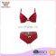 Beautiful red nylon sexy spot mature eco-friendly cheap brand new bra panty