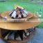 Big corten steel wood burning fire pit / fire bowl