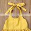 Summer Toddler Kid Baby Girl Clothes Strap Top Holey Denim Shorts Headband 3Pcs Outfit Set