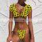 Short Sleeve Bikini Set 2019 Separate Female Swimsuit Brazilian Thong Sexy Biquinis Crop Top Swimwear Bathing Suit