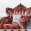 Classical antique genuine leather sofa set furniture Royal living room sofas