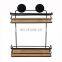 Latest design  bathroom storage rack  iron bamboo storage rack shelves 2 layers wire storage rack