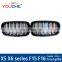 F15 F16 ABS gloss M color car auto front bumper mesh grille for BMW X series X5 X6 2015+