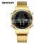 SANDA 383 384 Trendy Milan Stainless Steel Strap Digital Couples Latest Led Sports Watches for Men and Woman