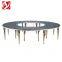 Luxury Golden Wedding Table Wholesale Event Rental Round Half-Moon Shape Stainless Steel Banquet Dining Table