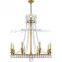 Wholesale American Style Home Brass Decoration Chandelier round Crystal LED Lamps Lighting with Stainless Steel Body Ceiling