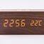 Electronic Sound Control Wireless Charging Smart LED Digital Wooden Bamboo Clock Alarm Calendar Date Time Wood Wireless Charger