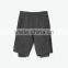 OEM double layer running shorts mens cotton black athletic shorts