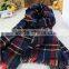 Wholesale Winter Fashion Wool Plaid Checked Ladies Pashmina Scarf
