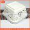 heat resistance food storage ceramic cute lunch box functional porcelain bento square lunch container with seal silicone lid