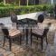 fashion 5 piece broad rattan dining table and chair set