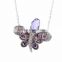 Fashion Jewelry Beautiful Butterfly Shaped Crystal Necklace