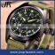 Fashion Army green men military watch sport style stainless case Japan movement waterproof butterfly buckle