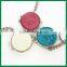Round Shape Glitter Powder Iron Compact Comestic Mirror Key Chain