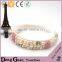 2016 new design elastic bands for girl tulle cotton flowers high quality padded headbands