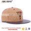 custom design cork snapback cap hat
