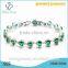 2016 newest design style fashion design platinum bracelet green rhinestone bracelet