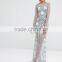 Modern Tall Evening Dresses Maxi Long Sleeve With Floral Embellishment