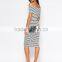 Wholesale Midi Dress Offer Shoulder In Stripe With Short Sleeve