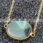 Popular Golden Electroformed Owl Natural Stone Necklaces For Women Quartz Crystal Necklaces Connetor