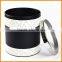 High-grade black leather household trash bins creative fashion stainless steel drum cartridge hotel supplies
