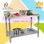 Britain Standard rustproof Stainless Steel Work Table 100x70cm with Upstand adjustable stands