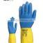 100% Natural Latex Gloves Cotton Flock Lining Safety Gloves
