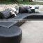 2015 Modern Round Corner Leather Sofa Set With Ottoman and Coffee Table 8024