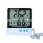 Accurate house usage digital thermometer,digital hygrometer with time and sensor wire length.