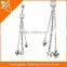 fashion sexy ladies body jewelry long chains belly button rings belly chain with zircon