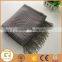 Wholesale 100% Acrylic twill grey fringed throw blanket